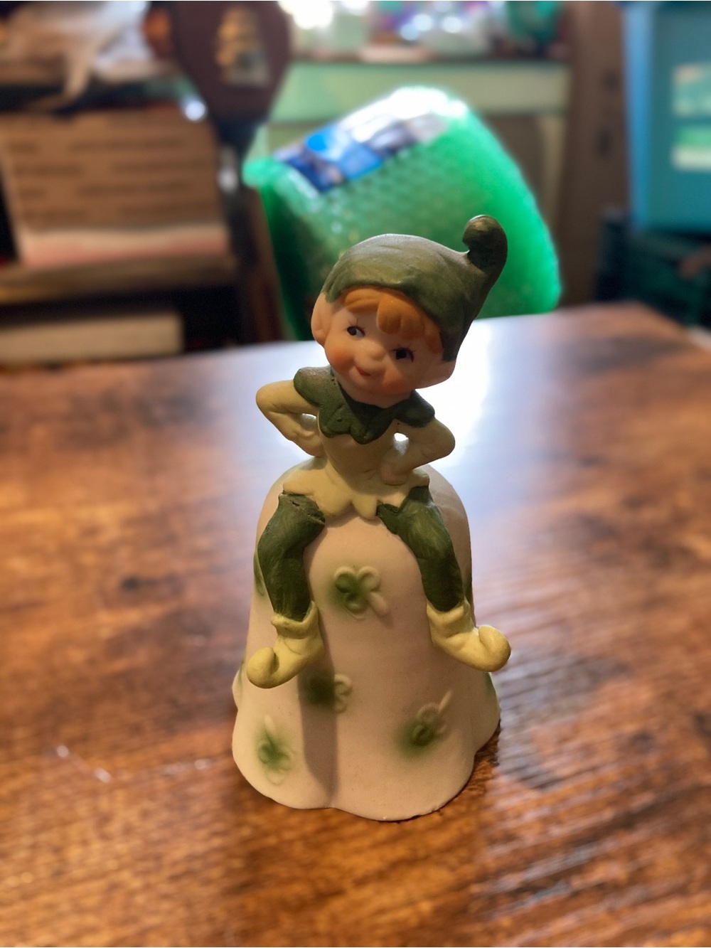 Vintage pixie elf bell figurine